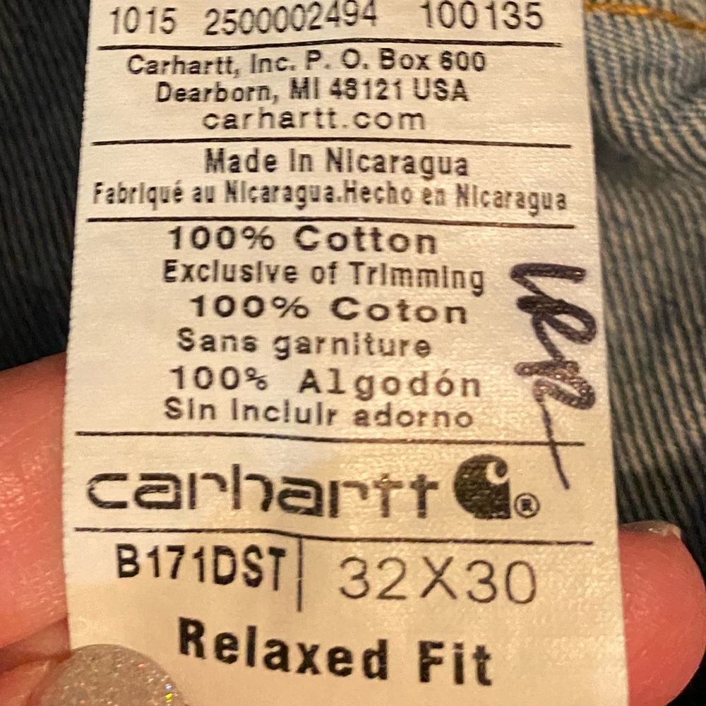 Men's  Carhartt 32/30 relaxed fit Blue Straight Jeans - Picture 6 of 10